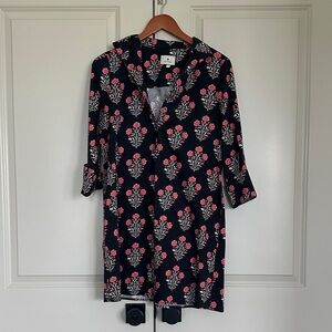 Tuckernuck Navy and Pink Floral Long Sleeve Dress